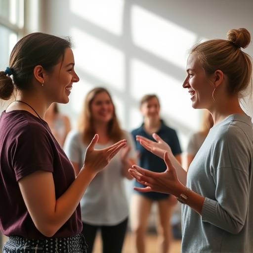 Students participating in an improvisation exercise